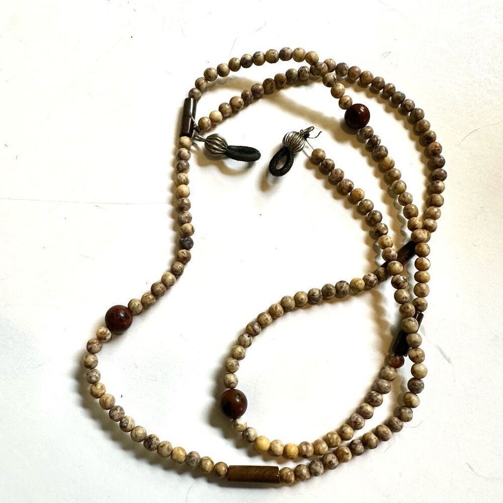 Mahogany obsidian eyeglass chain